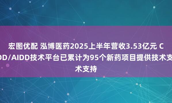 宏图优配 泓博医药2025上半年营收3.53亿元 CADD/AIDD技术平台已累计为95个新药项目提供技术支持