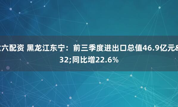 六六配资 黑龙江东宁：前三季度进出口总值46.9亿元 同比增22.6%