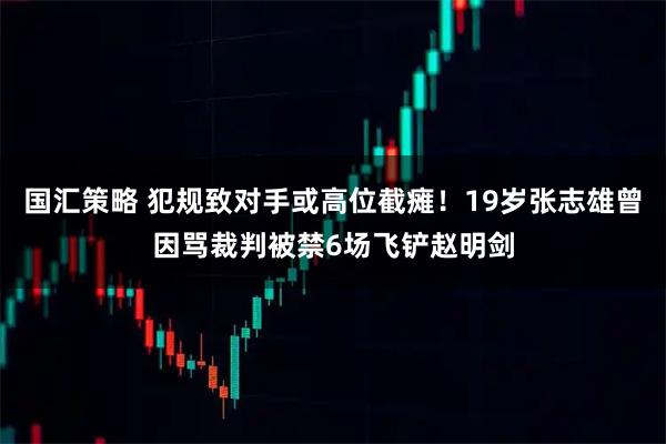 国汇策略 犯规致对手或高位截瘫！19岁张志雄曾因骂裁判被禁6场飞铲赵明剑